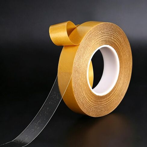 Ultra Thin Clear PET Double Sided Tape 1" x 82 Ft Strong Adhesive Removable No Residue Double Sided Transparent Mounting Tape for DIY Crafts Office Home Decoration Industrial Fixing in Saudi Arabia