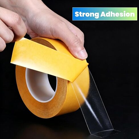 Ultra Thin Clear PET Double Sided Tape 1" x 82 Ft Strong Adhesive Removable No Residue Double Sided Transparent Mounting Tape for DIY Crafts Office Home Decoration Industrial Fixing in Saudi Arabia