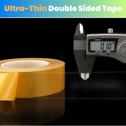 Ultra Thin Clear PET Double Sided Tape 1" x 82 Ft Strong Adhesive Removable No Residue Double Sided Transparent Mounting Tape for DIY Crafts Office Home Decoration Industrial Fixing in Saudi Arabia