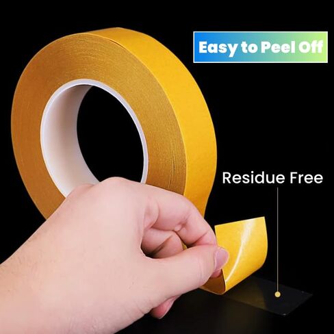 Ultra Thin Clear PET Double Sided Tape 1" x 82 Ft Strong Adhesive Removable No Residue Double Sided Transparent Mounting Tape for DIY Crafts Office Home Decoration Industrial Fixing in Saudi Arabia