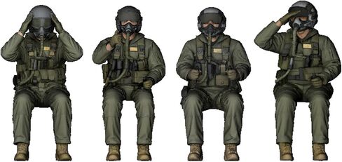 figreal 1/72 U.S.AIRFORCE (1) PL4c Set of 4 Pilot 072-00017-PL4c Painted Figure in Saudi Arabia