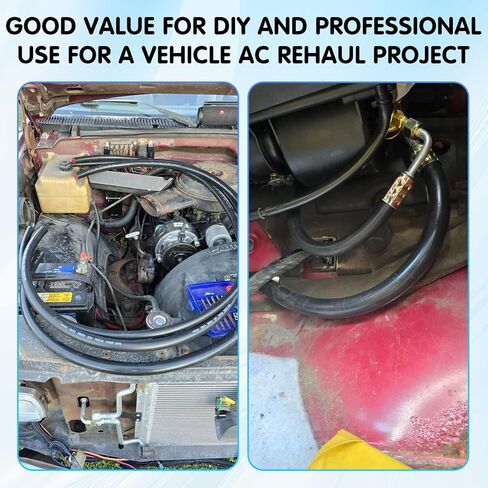 32pcs AC Hose and Fitting Kit, 6.5FT #6#8#10 Air Conditioning A/C Hose and #6#8#10 A/C Line Adapters, Automotive Air Conditioning Hose Repair Kit with R134a Pressure Valve in Saudi Arabia