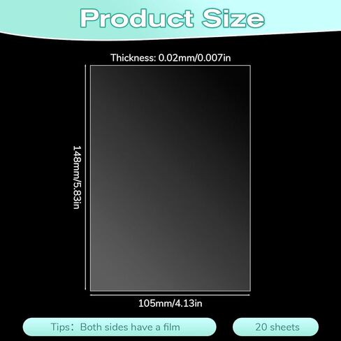 20 Pcs Acetate Sheets, A5 Heat Resistant Clear Acetate Sheets for Crafts, Clear Shrink Papers Transparent Plastic Sheet for DIY Crafts, Scrapbook, Baking, Easy to Cut in Kuwait