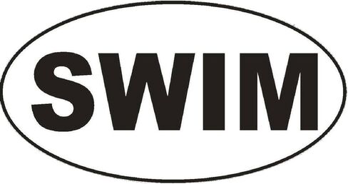 Rogue River Tactical Best Swim Swimming Oval Euro Auto Decal Bumper Sticker Vinyl for Car Truck Van RV SUV Boat Window Locker Pool Beach Swimmer in Kuwait