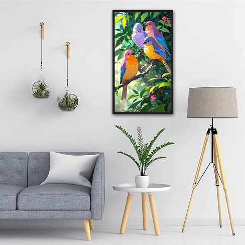 ARTGOTO Large Paint by Numbers Kits for Adults,15.7x27.5inch/40x70cm Painting by Numbers for Adults Birds A,Paint by Numbers Canvas Kits for Home Room Wall Decor (Without Frame) in Saudi Arabia