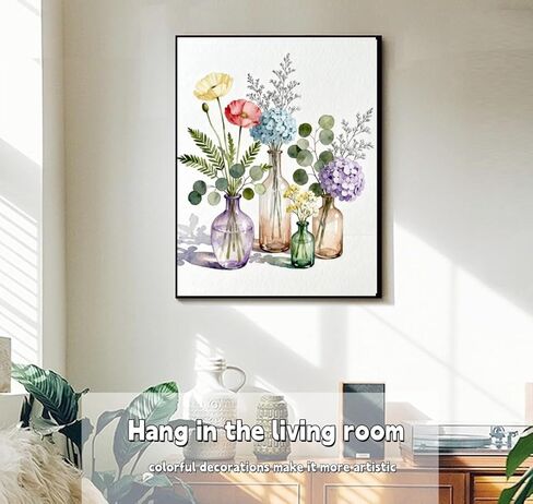 ACANDYL Flower DIY Paint by Numbers Kit for Adults Beginner Flowers Paint by Number for Adults Canvas Painting by Number Acrylic Oil Painting on Canvas Arts Craft Home Bedroom Decor 16x20 Inch in Saudi Arabia