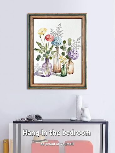 ACANDYL Flower DIY Paint by Numbers Kit for Adults Beginner Flowers Paint by Number for Adults Canvas Painting by Number Acrylic Oil Painting on Canvas Arts Craft Home Bedroom Decor 16x20 Inch in Saudi Arabia