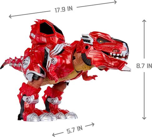 Armor-Up T-Rex Dinosaur Ajax Toy Figure with 7 Removable Armor Pieces, Tail-Triggered Chomp, Pilot Pod Compatible, 8.7" Hx17.9 L, Kids, Boys, Girls, Ages 6+ in Saudi Arabia