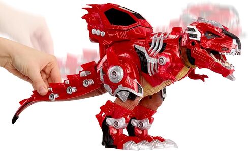 Armor-Up T-Rex Dinosaur Ajax Toy Figure with 7 Removable Armor Pieces, Tail-Triggered Chomp, Pilot Pod Compatible, 8.7" Hx17.9 L, Kids, Boys, Girls, Ages 6+ in Saudi Arabia