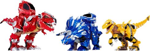 Armor-Up T-Rex Dinosaur Ajax Toy Figure with 7 Removable Armor Pieces, Tail-Triggered Chomp, Pilot Pod Compatible, 8.7" Hx17.9 L, Kids, Boys, Girls, Ages 6+ in Saudi Arabia