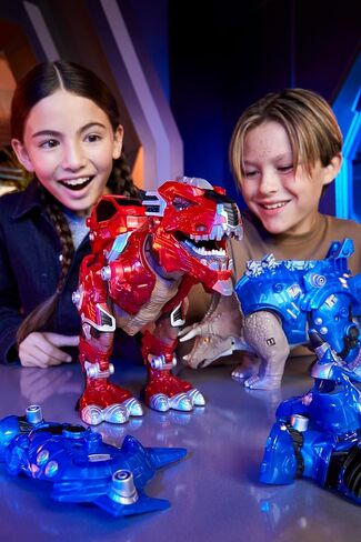 Armor-Up T-Rex Dinosaur Ajax Toy Figure with 7 Removable Armor Pieces, Tail-Triggered Chomp, Pilot Pod Compatible, 8.7" Hx17.9 L, Kids, Boys, Girls, Ages 6+ in Saudi Arabia