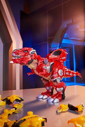 Armor-Up T-Rex Dinosaur Ajax Toy Figure with 7 Removable Armor Pieces, Tail-Triggered Chomp, Pilot Pod Compatible, 8.7" Hx17.9 L, Kids, Boys, Girls, Ages 6+ in Saudi Arabia