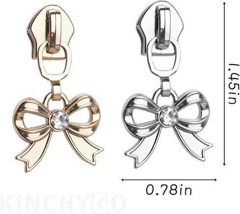 KINCHYGO, 12 Pack #5 Metal Bowknot Zipper Pulls Zipper Head Replacement for Jacket Coat Backpack in Saudi Arabia