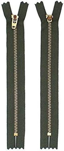 بنطلون جينز/بنطلون نحاسي YKK #4.5 سحابات - اللون أخضر زيتوني (2 سحاب في كل عبوة) (7 بوصات) in Kuwait