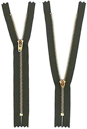 بنطلون جينز/بنطلون نحاسي YKK #4.5 سحابات - اللون أخضر زيتوني (2 سحاب في كل عبوة) (7 بوصات) in Kuwait