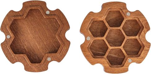 صندوق النرد الخشبي Cusdie Sapele لمجموعة النرد المكونة من 7 قطع - إغلاق مغناطيسي، حجم مثالي للاستخدام بيد واحدة، مثالي للاعبين على الطاولة in Kuwait