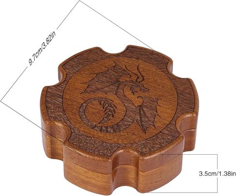 صندوق النرد الخشبي Cusdie Sapele لمجموعة النرد المكونة من 7 قطع - إغلاق مغناطيسي، حجم مثالي للاستخدام بيد واحدة، مثالي للاعبين على الطاولة in Kuwait