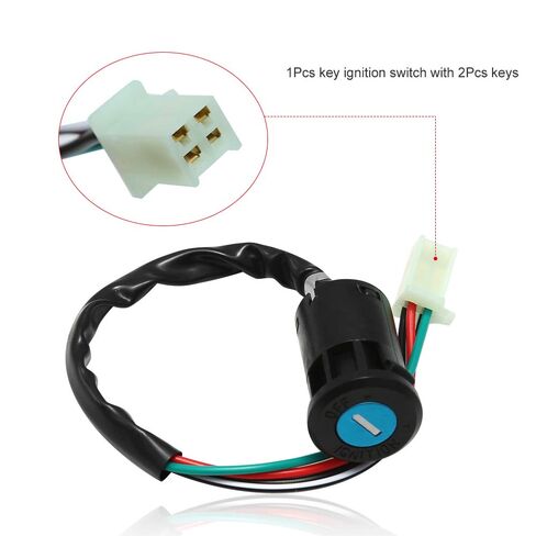 Saihisday 4 Wires Chinese ATV Ignition Switch Key for 50cc 70cc 90cc 110cc 150cc 200cc 250cc ATV 125cc Quad 4 Wheeler Scooter Parts Tao Tao Coolster Baja Hawk Sunl Apollo Dirt Bike Scooter Parts in Kuwait
