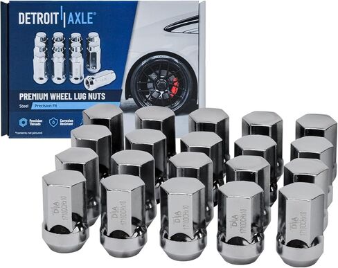 Detroit Axle - 9/16"-18 Wheel Lug Nuts for 2007-2009 Chrysler Aspen 2006-2009 Dodge Durango Chrome Acorn Wheel Lug Nuts 2008 Replacement - 20pc Set in Kuwait