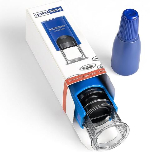 Self-Inking Thumbs Up & Smiley Face Stamp (18mm) - Blue Pre-Inked Rubber Stamp for Teacher Grading, Customer Service Gratitude, Office Appreciation & Service with a Smile - Refillable (Blue Ink) in Saudi Arabia