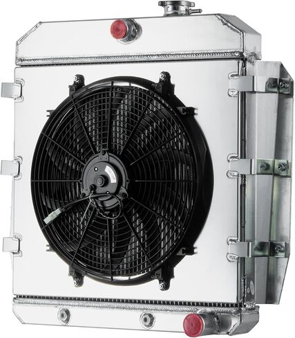 CC5559 3 Row Aluminum Radiator with Shroud Fan for 1955-1959 Chevy GMC 3100 3200 3400 3500 3600 Truck Pickup, Automotive Replacement Radiator for 1955 1956 1957 1958 1959 in Saudi Arabia