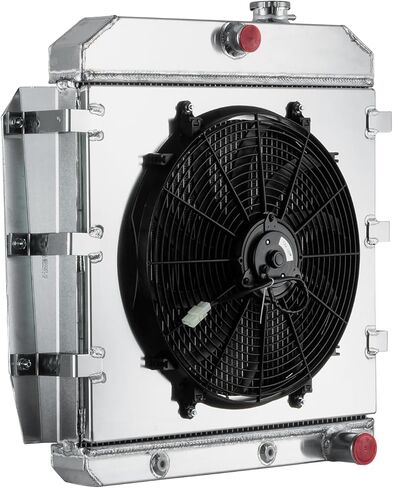 CC5559 3 Row Aluminum Radiator with Shroud Fan for 1955-1959 Chevy GMC 3100 3200 3400 3500 3600 Truck Pickup, Automotive Replacement Radiator for 1955 1956 1957 1958 1959 in Saudi Arabia