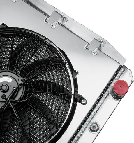 CC5559 3 Row Aluminum Radiator with Shroud Fan for 1955-1959 Chevy GMC 3100 3200 3400 3500 3600 Truck Pickup, Automotive Replacement Radiator for 1955 1956 1957 1958 1959 in Saudi Arabia