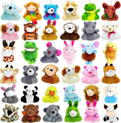 Xanllaxa 36 Pcs Mini Plush Animals Toys,Cute Stuffed Animals Plush Set for Kids,Goodie Bag Fillers,Basket Stuffers,School Prizes,Valentine's Day Party Supplies in Saudi Arabia