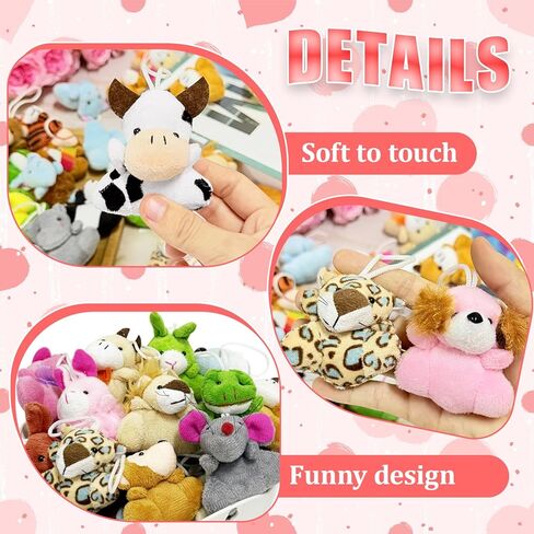 Xanllaxa 36 Pcs Mini Plush Animals Toys,Cute Stuffed Animals Plush Set for Kids,Goodie Bag Fillers,Basket Stuffers,School Prizes,Valentine's Day Party Supplies in Saudi Arabia