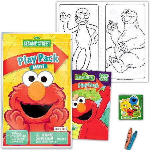 مجموعة هدايا الحفلات الصغيرة إلمو المكونة من 8 قطع من Sesame Street - حزمة تحتوي على 8 عبوات لعب مع كتب تلوين صغيرة وملصقات وحقائب هدايا إلمو لتزيين لوازم حفلات أعياد الميلاد in Kuwait