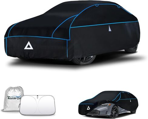 Hail Protector Car Cover for Sedan(Length:179-185inch) + Gift Windshield Sunshade, Multi-Layered EVA Hail Proof Car Cover, Padded Car Hail Protector Blanket for Corolla/Prius, Civic, Jetta, Forte etc. in Saudi Arabia