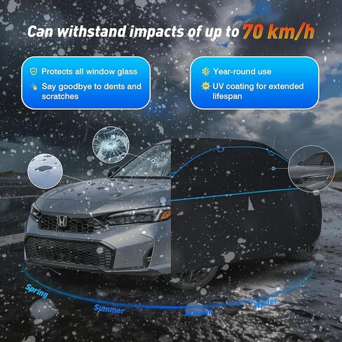 Hail Protector Car Cover for Sedan(Length:179-185inch) + Gift Windshield Sunshade, Multi-Layered EVA Hail Proof Car Cover, Padded Car Hail Protector Blanket for Corolla/Prius, Civic, Jetta, Forte etc. in Saudi Arabia