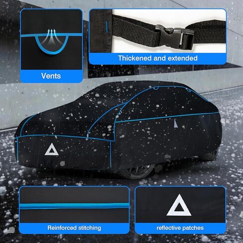 Hail Protector Car Cover for Sedan(Length:179-185inch) + Gift Windshield Sunshade, Multi-Layered EVA Hail Proof Car Cover, Padded Car Hail Protector Blanket for Corolla/Prius, Civic, Jetta, Forte etc. in Saudi Arabia