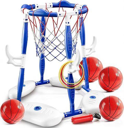 2 in 1 Pool Basketball Hoop, Pool Toys Swimming Pool Games for Kids Adults Family Party Birthday Games Toys in Kuwait