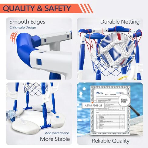 2 in 1 Pool Basketball Hoop, Pool Toys Swimming Pool Games for Kids Adults Family Party Birthday Games Toys in Kuwait