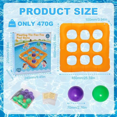 Pool Toys, Pool Tic Tac Toe Game with 10 Balls Outdoor Summer Swimming Pool Party, Beach Toys, Reusable Water Balloons Tic Tac Toe Game, for Teens Adults 2-10 Players in Saudi Arabia