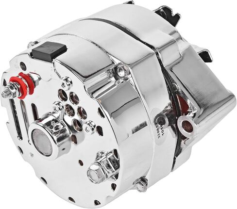 JEGS 1-Wire GM Alternator | 140 Amps Output | Made In USA | Chrome Finish | Includes Single Groove V-Belt Pulley, And Turbo Fan | Internal Regulator | 12 Volt | GM 12si in Kuwait