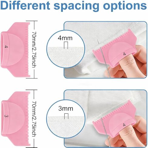 Edge Stit Lock and Sewing Gauge Set, 11pcs 3mm/4mm Hand Sewing Guide Tool for Daily Garment Mending and Precision Quilting Projects with Rulers Seam Ripper in Saudi Arabia