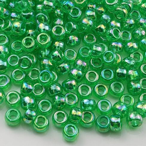 300pcs Pony Beads AB Colors Acrylic Big Hole Beads for Bracelets Hair Braids Crafts DIY Jewelry Making Projects(Mix Colors) in Kuwait