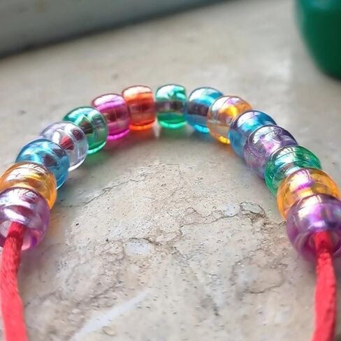 300pcs Pony Beads AB Colors Acrylic Big Hole Beads for Bracelets Hair Braids Crafts DIY Jewelry Making Projects(Mix Colors) in Saudi Arabia