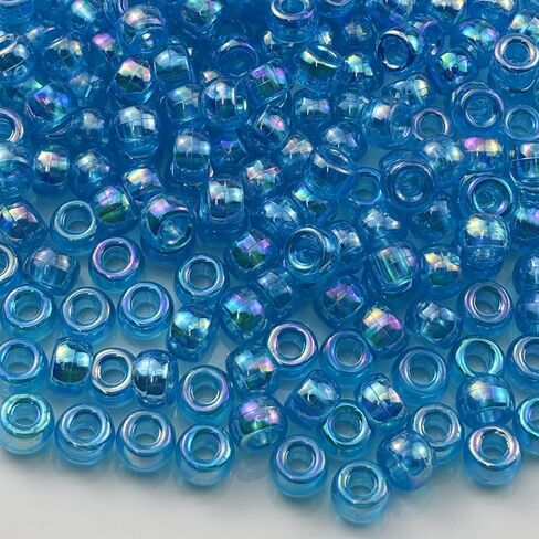 300pcs Pony Beads AB Colors Acrylic Big Hole Beads for Bracelets Hair Braids Crafts DIY Jewelry Making Projects(Mix Colors) in Saudi Arabia