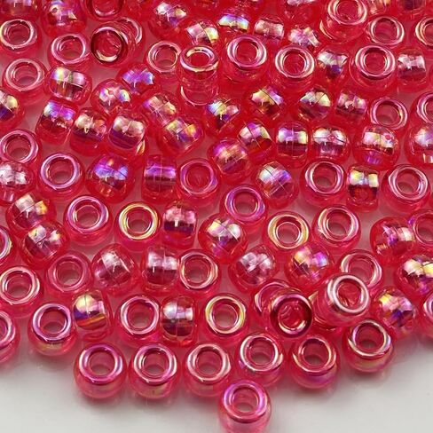 300pcs Pony Beads AB Colors Acrylic Big Hole Beads for Bracelets Hair Braids Crafts DIY Jewelry Making Projects(Mix Colors) in Saudi Arabia