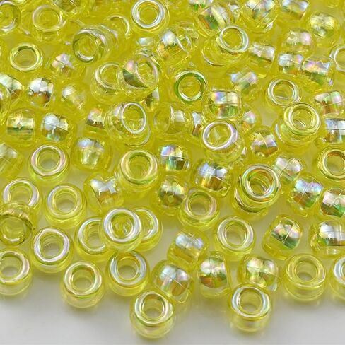 300pcs Pony Beads AB Colors Acrylic Big Hole Beads for Bracelets Hair Braids Crafts DIY Jewelry Making Projects(Mix Colors) in Saudi Arabia