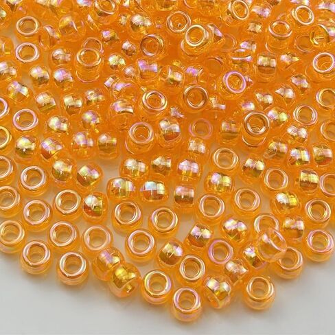 300pcs Pony Beads AB Colors Acrylic Big Hole Beads for Bracelets Hair Braids Crafts DIY Jewelry Making Projects(Mix Colors) in Saudi Arabia
