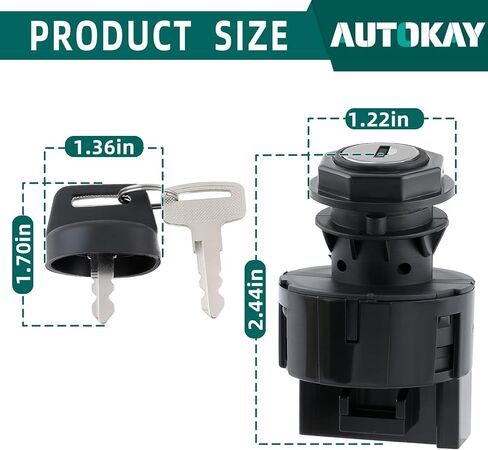 AUTOKAY 4011002 Ignition Key Switch Fits for Polaris Sportsman 400 500 600 700 800 Ranger 400 425 500 570 700 800 900 1000 RZR 570 800 900 XP 1000 Re#4012165 4012164 Off/Run/Start 6 Pin 3 Position in Saudi Arabia