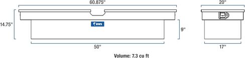 UWS EC10041 60-Inch Heavy-Wall Aluminum Gull Wing Truck Tool Box, RigidCore Lids in Saudi Arabia