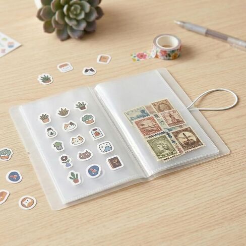 Sticker Sheets Folder Binder, Clear Plastic Storage Book Organizer Album with 100 Pockets for Scrapbooking, Planners, and Nail Stickers, 50 Double Sided Sleeves 4.8x9.6 Inch in Saudi Arabia