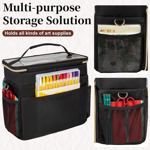 Large Marker Organizer Case for 200-300 Markers, Double-Layer Marker Bag with Removable Dividers, Marker Organizer for Markers, Pencils, Crayons or Other Art Supplies, Black (Bag Only) in Saudi Arabia