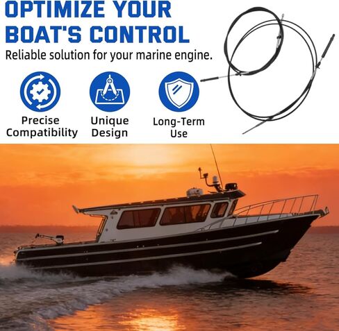 12ft خنق التحول كابلات التحكم عن بعد لجونسون Evinrude OMC من 1979 إلى تاريخ الحاضر 0173112 173112-2 قطعة in Kuwait