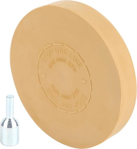 Rubber Eraser Wheel,Decal Remover Eraser Wheel - 4 inch Pad with Drill Adapter - Adhesive Remover Tool,Removes Vinyl Decals,Stripes,Stickers,Tape,Emblems,Cars Trucks RV's Signs and More in Kuwait